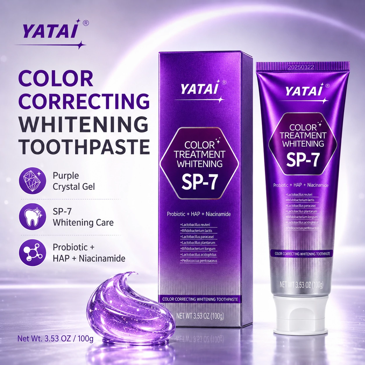 Yatai SP7 Color Correcting Whitening Toothpaste